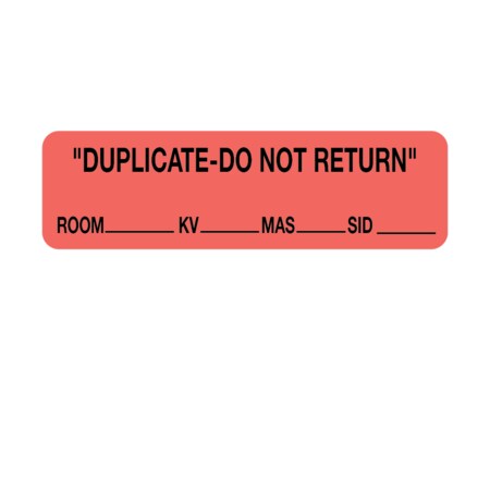 Nevs Information Labels -Duplicate-Do Not Return 5/16"x1-1/4" Flr Red w/Blk X-1248